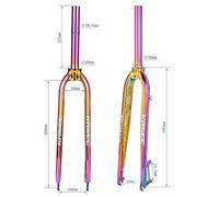 SXZYHJYC 26/27.5/29 Inch Mountain Bike Fork Aluminum Alloy MTB Rigid Disc Brake Quick Release Front 1-1/8 Straight Tube QR 9x100mm (Color : Colorful)