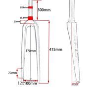 SXZYHJYC Bike Fork Full Carbon Fiber Rigid 700c Road 1-1/2'' Tapered 26'' 27.5'' 29'' Mountain MTB Thru Axle 12x100mm Disc Brake Front Bicycle (Color : White)