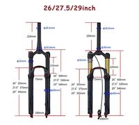 SXZYHJYC Mountain Bicycle Forks,26/27.5/29inch Air SupeSXZYHJYCion Front Fork 9mm Axle With Rebound Adjustment Stroke 125mm Accessories