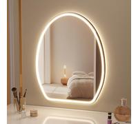 SXZYHJYC Oval Bathroom Mirror with LED Lighting, Anti-Fog, Waterproof IP44, Wall-Mounted Makeup Mirror, Adjustable Brightness, 40x60 cm & 60x80 Options, 3 Color Settings