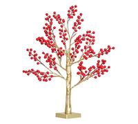 SXZYHJYC Red Berry Tree with Light, Battery/USB Operated Christmas 24 Led, Mini Warm Lights Decorations for Xmas Indoor Tabletop Centerpiece Living Room Bedroom Dorm Room