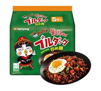 SY Korean Instant Noodle - Buldak Jjajang Hot Chicken Flavour Ramen 140g | Spicy Black Bean Stir-Fried Noodles | NEW FLAVOUR (Pack of 5)