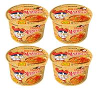 SY Korean Instant Noodles - Buldak Hot Chicken Assorted Flavour Ramen Big Bowl (Pack of 4) | Spicy & Savoury | Convenient & Portable | NEW FLAVOUR (Pack of 4, Thai Curry Crab 105g)