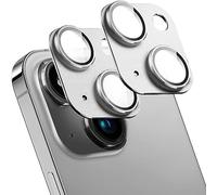 SY SHANGYAN 2 Pack Camera Lens Protector for iPhone 14/14 Plus,Metal AR Tempered Glass Rear Camera Screen Cover,Anti-Scratch,Strong Adsorption,Case Friendly, Easy to Install-Silver