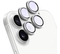 SY SHANGYAN 2 Pack Camera Lens Protector for iPhone 16/16 Plus,Metal AR Tempered Glass Rear Camera Screen Cover,Anti-Scratch,Strong Adsorption,Case Friendly, Easy to Install-Silver