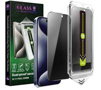 SY SHANGYAN 2-Pack Privacy Anti-Spy Screen Protector for iPhone 16 Pro (6.3"),9H Tempered Glass,Full Coverage,Anti-Fingerprint,Auto Dust Removal,Bubble-Free,Easy Fit