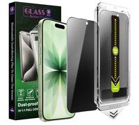 SY SHANGYAN 2-Pack Privacy Anti-Spy Screen Protector for iPhone 17/16 Pro (6.3"), 9H Tempered Glass, Full Coverage, Anti-Fingerprint, Auto Dust Removal, Bubble-Free, Easy Fit