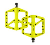 SYACHI Flat Pedals for MTB, Non-Slip Bicycle Pedals Made of Nylon Fibre for Road Bike, Mountain Bike & Gravel Bike, Non-Slip & Durable, Aluminium Alloy with 3 Sealed 9/16 Inch Axles (Yellow)
