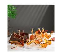 SYALEO Chinese Zodiac Mini Whiskey Decanter Set of 12 w/Stopper Creative Animal Clear Glass Wine Bottle Miniature Liquor Dispenser for New Year