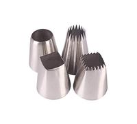 SyangKaitian 4PCS Large Square Round Piping Cakes Decoration Set Nozzles Tips Piping Kit4PCS Cake Decorated Nozzle Set Stainless Steel Piping Nozzle DIY Cake Decorating Tips