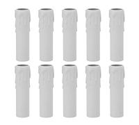 SyangKaitian Candle Covers Sleeves, 10pcs 4 Inch, ABS Plastic, White, Candle Shape Socket Covers, Chandelier