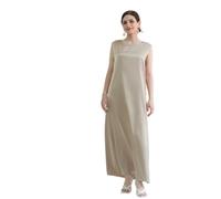 SYANKANGXIAO Ramadan Afrian Inner Under Dress for Women Dubai Abaya Turkey Muslim Sleeveless Long Slip Dress, Khaki, Medium