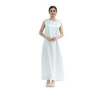 SYANKANGXIAO Ramadan Afrian Inner Under Dress for Women Dubai Abaya Turkey Muslim Sleeveless Long Slip Dress, White, Medium