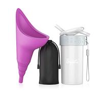 Syarme Female Urination Device,Portable Reusable Urinal Funnel with Extension Tube,Small Folding Storage,Suitable for Travel,Festivals,Camping,Traffic Jams,Etc,Includes Waterproof Bag,Waterproof Cup