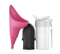 Syarme Female Urination Device,Portable Reusable Urinal Funnel with Extension Tube,Small Folding Storage,Suitable for Travel,Festivals,Camping,Traffic Jams,Etc,Includes Waterproof Bag,Waterproof Cup