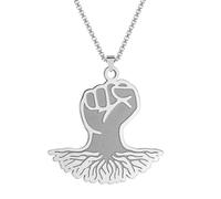 SYAVR Fist Necklace Rooted In Life Men'S Power Punk Hip-Hop Accessories