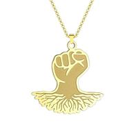 SYAVR Fist Necklace Rooted In Life Men'S Power Punk Hip-Hop Accessories