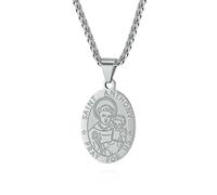 SYAVR God Guardian Holy Michael Archangel Titanium Pendant Necklace Men's and Women's Sweater Chain Holiday Gift