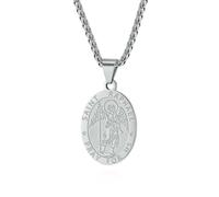 SYAVR God Guardian Holy Michael Archangel Titanium Pendant Necklace Men's and Women's Sweater Chain Holiday Gift