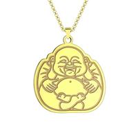 SYAVR Laughing Buddha Lucky Pendant Necklace Men's Jewelry Chinese Necklace Accessories