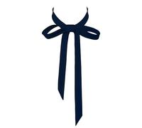 SYAYA Bow Tie for Women & Grils, Self-Tie Bowtie Adjustable Satin 1920 Long Ribbon Neck Tie for T-Shirts, Choir & Cosplay, Navy Blue