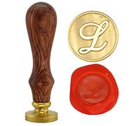 SYAYA Retro Brass Head Wooden Handle 26 Letters A-Z Alphabet Letter Initial Wax Classic Sealing Wax Seal Stamp GZ4 (L)