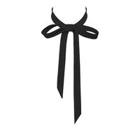 SYAYA Women Satin Bow Tie, Self-Tie Adjustable Ribbon Tie Long Silky Uniform Neck Bowtie for School, Office, Joker Cosplay, Black, One Size