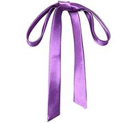 SYAYA Womens Bow Tie, Ladies Self Tie Long Bowtie - Ribbon Choker for Lady Uniform or Cosplay T-shirt for Graduation W-B-T1, Purple, One size