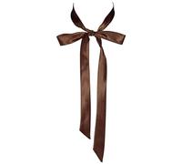 SYAYA Womens Bow Tie, Ribbon Self Tie For Women - Long Necktie for Office T-shir Uniform or Girls Cosplay & Graduation W-B-T1, Brown / Coffee