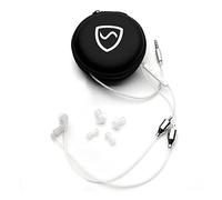 SYB Shield Your Body Air Tube Headset, Stereo Earbuds with Microphone and Case, Wired Anti Radiation Headphones, Built-In Controls, Works on Any Device with A Standard 3.5mm Audio Jack, White