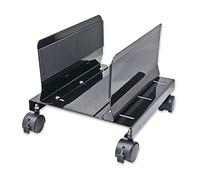 Syba IO CREST SY-ACC65063 Mobile Desktop Tower Computer Metal Floor Stand Rolling Caster Wheels with Tall Support Walls and Adjustable Width from 6" to 10",Steel Black
