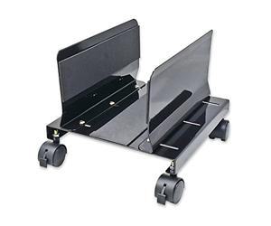 Syba IO CREST SY-ACC65063 Mobile Desktop Tower Computer Metal Floor Stand Rolling Caster Wheels with Tall Support Walls and Adjustable Width from 6" to 10",Steel Black