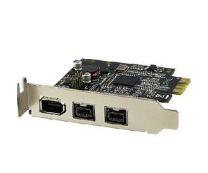 SYBA Low Profile PCI-Express Firewire Card with Two 1394b Ports and One 1394a Port (2B1A), TI Chipset, Extra Regular Bracket SD-PEX30009