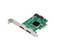 Syba SATA III 2 Port eSATA III PCI-e 2.0x 2 Card with Marvell HyperDuo, RAID Mode Support and Low Profile Brackets,Green SI-PEX40058