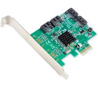 Syba SI-PEX40064 SATA III 4 Port PCI-e x1 Controller Card with Low Profile Green