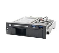 Syba SY-MRA55006 5.25" Bay Tray Less Mobile Rack for 3.5" and 2.5" Sata III HDD with Extra 2 Port USB 3.0, Black/White