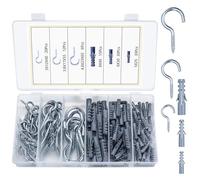 SYBDXJ 113 Pcs Heavy Duty Metal Screw Hooks - Cup Hooks for Hanging Plants, Kitchen, Shelf & More