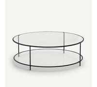 Sybil Tempered Glass Round Coffee Table Black