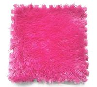 SYBNIKOLF Area Rugs,fluffy area rugs, 12x12X0.4 Inch Shaggy Plush Puzzle Foam Floor Mat,Bedside Area Rug,Non-Slip,100 Pcs(Rose Red)