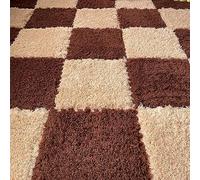 SYBNIKOLF Area Rugs,fluffy area rugs, 16 Pcs -60 Sq.ft. Puzzle Plush Foam Floor Mat,Keep Warm,Splicing Area Rug,24x24 Inch(Light Cofffee+dark Cofffee)