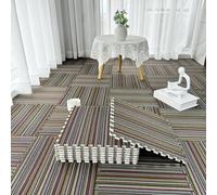 SYBNIKOLF Area Rugs,fluffy area rugs, 80 Pieces Puzzle Play Mat for Parlor,Square Carpet Tiles,Striped Pattern,12x12 Inch(Zt,0.39 Inch)