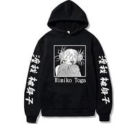 Sybnwnwm Anime My Hero Academia Hoodie Sweatshirts Himiko Toga Cosplay Jacket Pullovers Sportswear Hoodies for Girls, Black, L