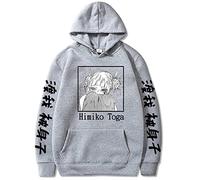 Sybnwnwm Anime My Hero Academia Hoodie Sweatshirts Himiko Toga Cosplay Jacket Pullovers Sportswear Hoodies for Girls, Gray, S