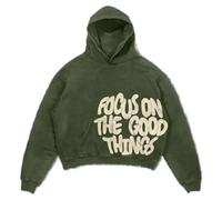 Sybnwnwm Graphic Hoodie All we Need is Love Graphic Letter Print Sweatshirt Y2K Hoodies Streetwear Pullover Men, Green, XXL