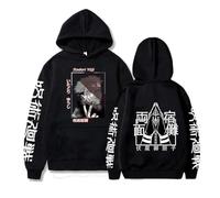 Sybnwnwm Japanese Anime Jujutsu Hoodie Sweatshirt Kaisen Harajuku Hoodie Pullovers Black