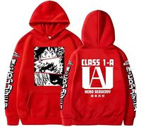 Sybnwnwm My Hero Academia Hoodie Bakugou Katsuki Cosplay Hoodies Anime MHA Pullover Sweatshirt for Unisex Adult Youth Red
