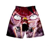 Sybnwnwm One Piece Anime Shorts with Drawstring Luffy Zoro ACE Swim Surfing Beach Trunks for Boys Men