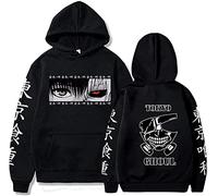 Sybnwnwm Tokyo Ghoul Hoodie Anime Hooded Pullover Hoodies Long Sleeve Sweatshirt for Men Women Black