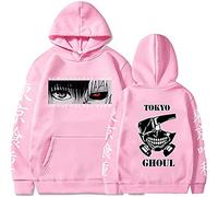 Sybnwnwm Tokyo Ghoul Hoodie Anime Hooded Pullover Hoodies Long Sleeve Sweatshirt for Men Women Pink