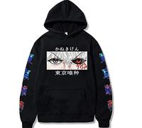 Sybnwnwm Unisex Tokyo Ghoul Hoodie Anime kaneki ken 3D Hooded Pullover Hoodies Long Sleeve Sweatshirt Hoodies Black